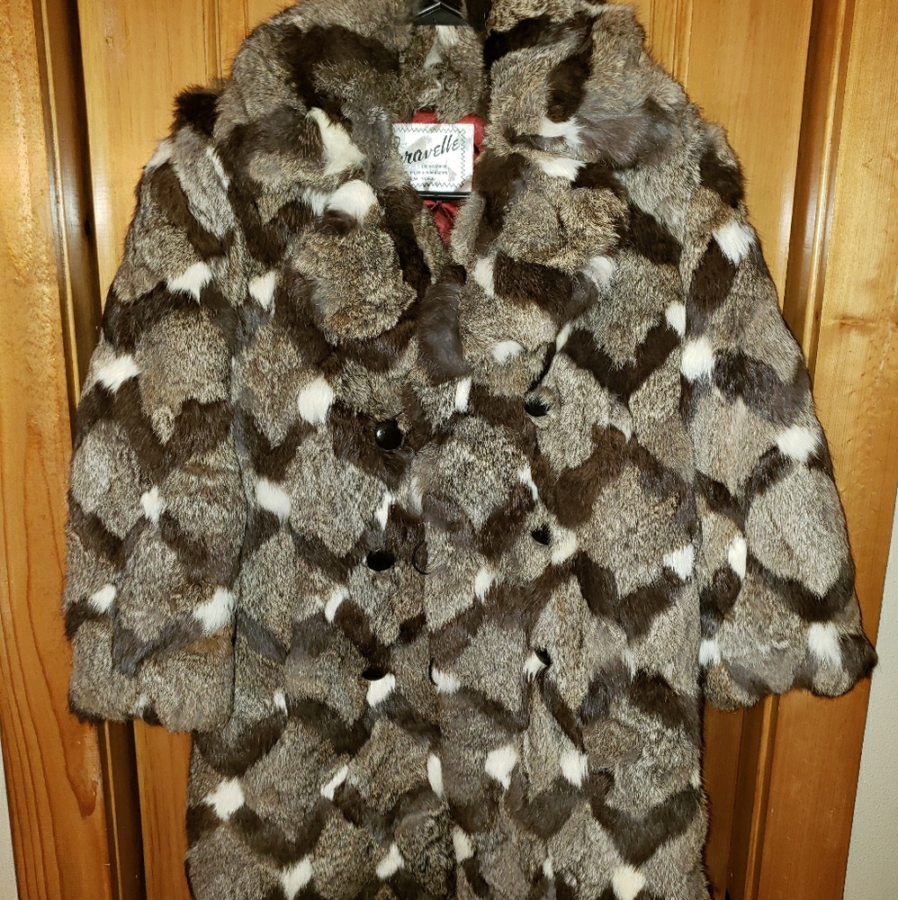 Vintage caravelle Rabbit fur coat. New york